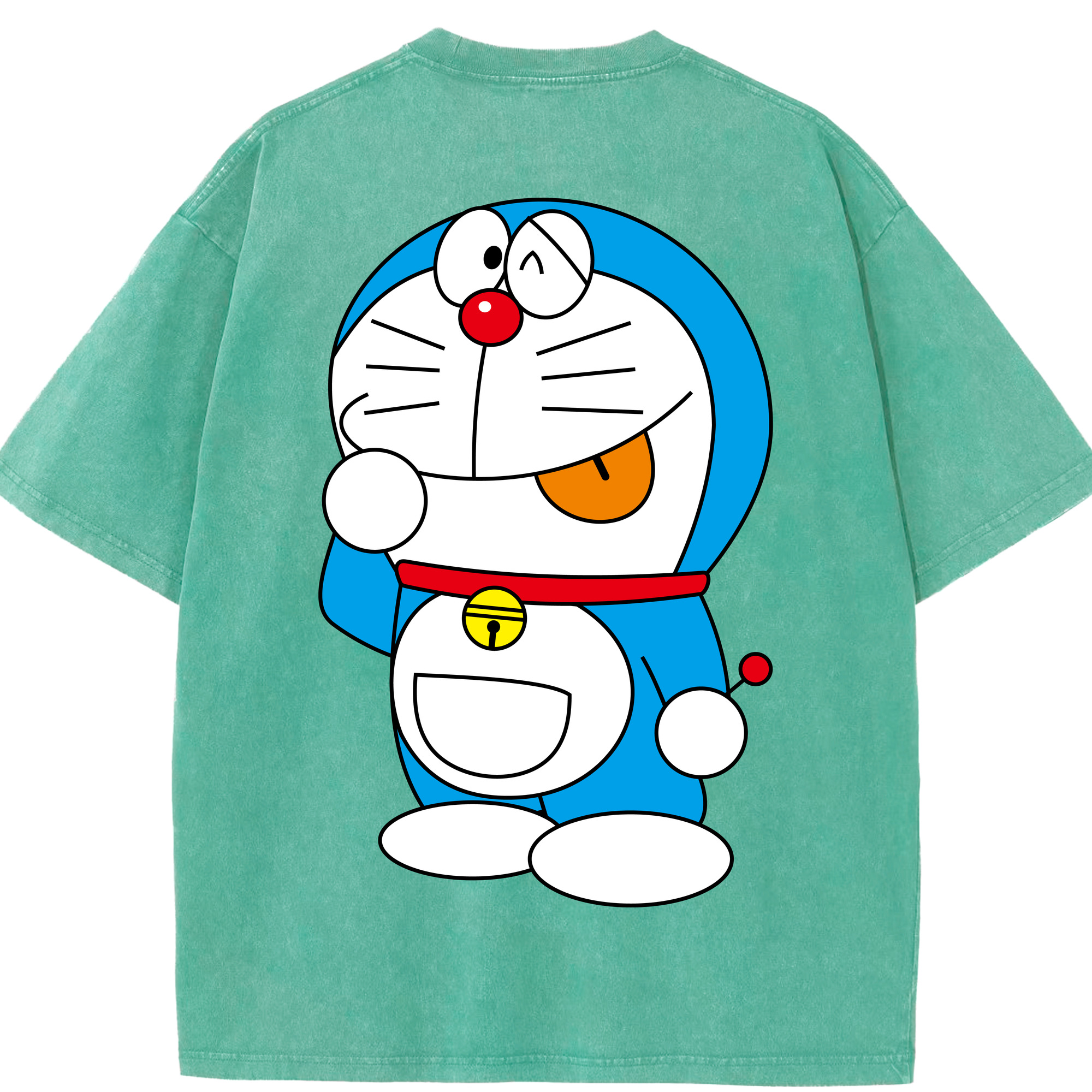（画像用） ドラえもん Doraemon 綿100% ヴィンテージ風 半袖Tシャツ（背面プリント）
